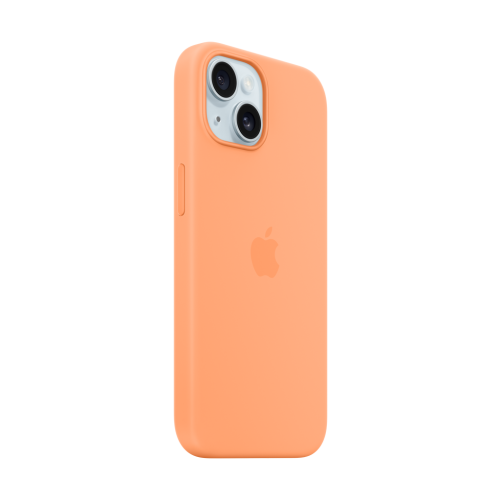 Apple iPhone 15 Silicone Case w/MagSafe - Orange Sorbet