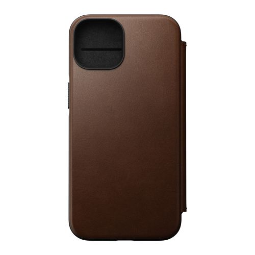 Nomad Modern Leather Folio w/MagSafe iPhone 14 - Rustic Brown