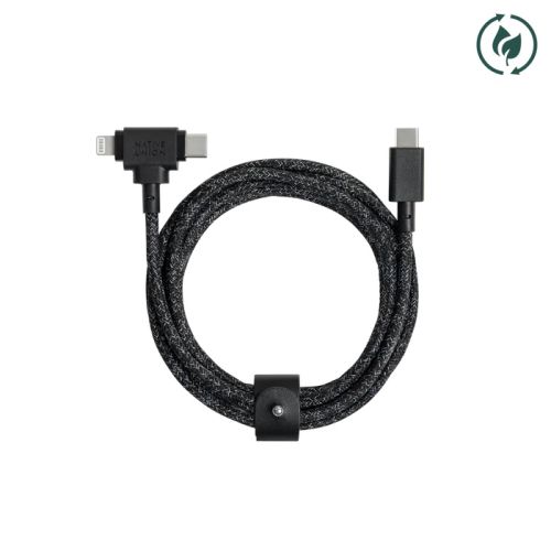 Native Union Belt Duo USB-C to USB-C/Lightning Cable 1.5m Cosmos Black