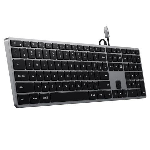 Satechi Aluminum Wired W3 USB-C Keyboard + Numpad SF/SWE - Space Grey