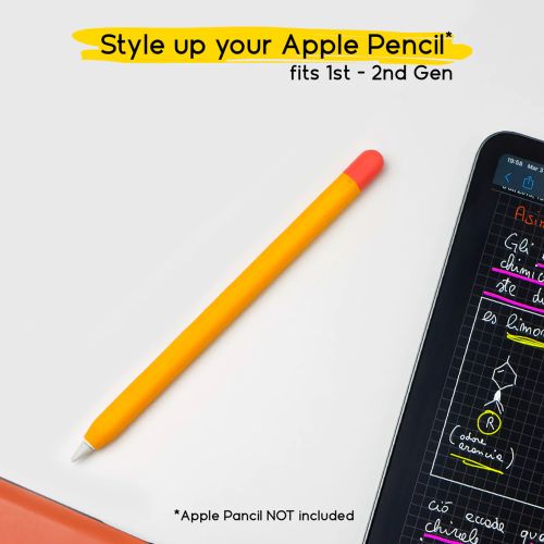 Doodroo Skin for Apple Pencil (1&2) Orange + Single Cap