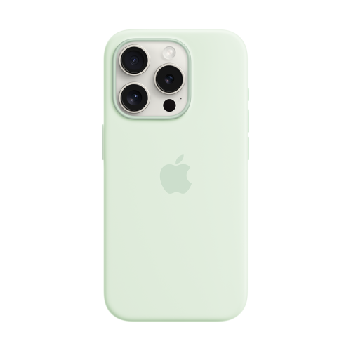 Apple iPhone 15 Pro Silicone Case w/MagSafe - Soft Mint