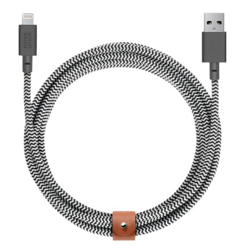 Native Union Belt XL USB Lightning Cable 3.0m Zebra