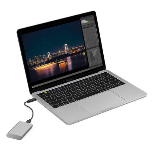 LaCie Portable SSD v2 1TB HD USB-C/3.0 Moon Silver