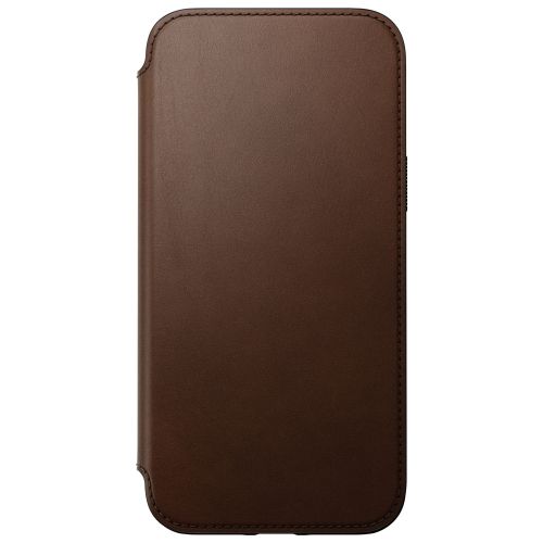 Nomad Modern Leather Folio w/MagSafe iPhone 14 Plus - Rustic Brown
