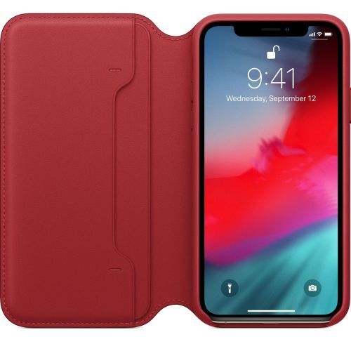 Apple iPhone XS Leather Folio (PRODUCT) RED