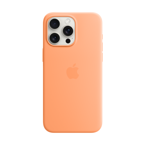 Apple iPhone 15 Pro Max Silicone Case w/MagSafe - Orange Sorbet
