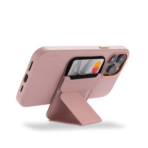 DECODED MagSafe Card/Stand Leather Sleeve Pink