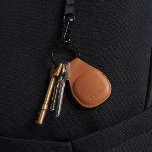 Mujjo Canopy AirTag Keychain - Leather Tan