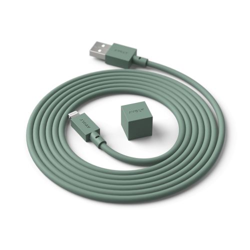 Avolt Cable1 USB-A Lightning Cable 1.8m Oak Green