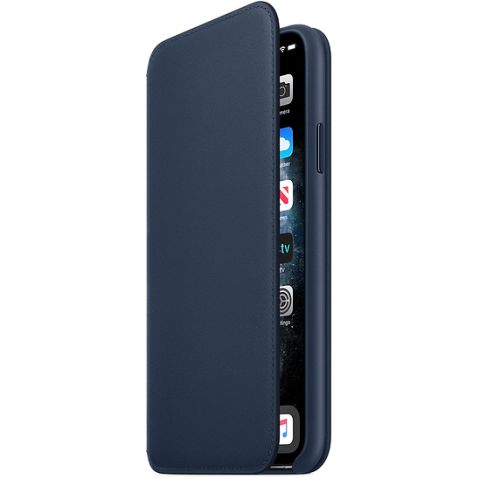 Apple iPhone 11 Pro Max Leather Folio Deep Sea Blue
