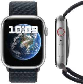 Etu- ja sivunäkymä uudesta hiilineutraalista Apple Watchista.