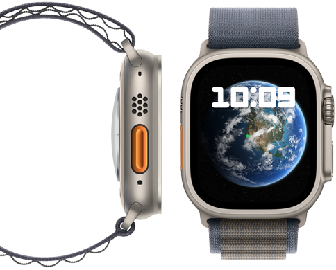 Etu- ja taustanäkymä uudesta hiilineutraalista Apple Watch Ultra 2:sta