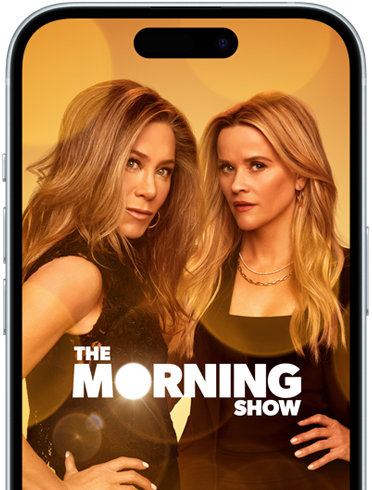 iPhone 15 Apple ja TV+, näkyvillä The Morning Show ‑sarja
